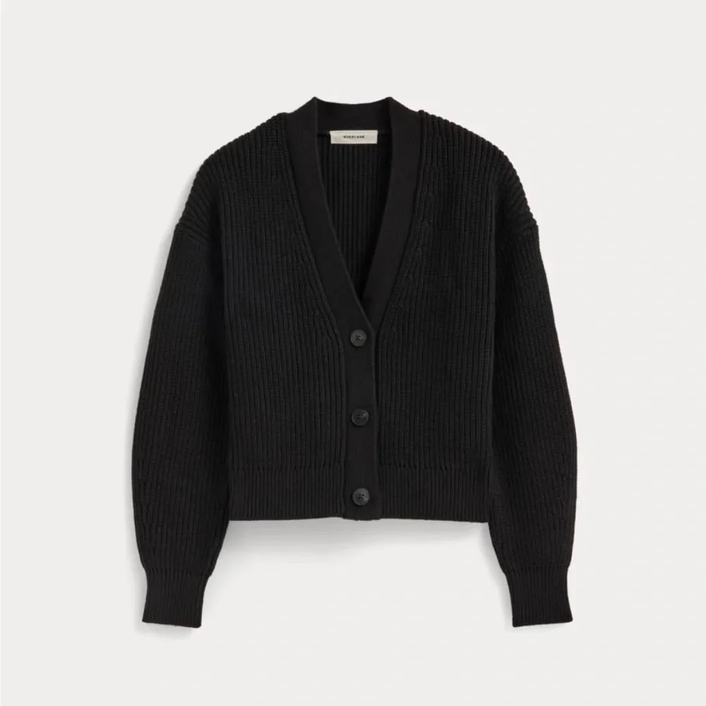 Women's Black Cardigan Sweater - Picture 2 of 5